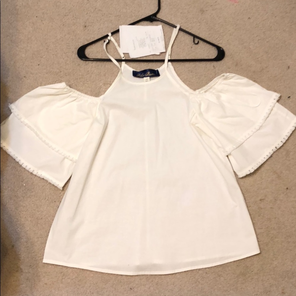Off the shoulder white tank top with tag XS